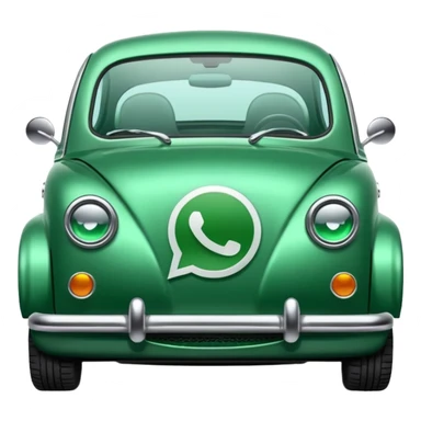Coche verde de whatsapp con el logo en la puerta sticker