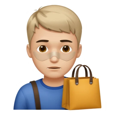 a fair-haired guy with a short haircut, abrasions on his face and bags under his eyes sticker