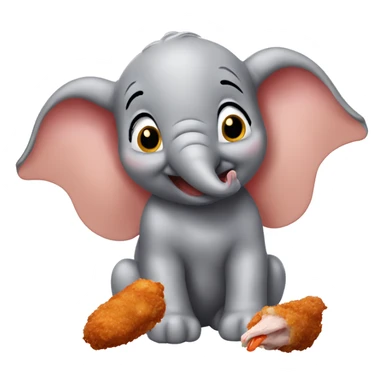 Dumbo eating chicken wings  sticker