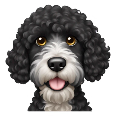 black curly haired portuguese water dog  sticker