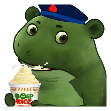 Panda eating rice cream sticker