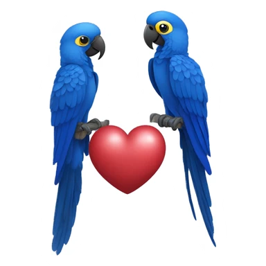 Hyacinth Macaw pair Full Body love with heart sticker