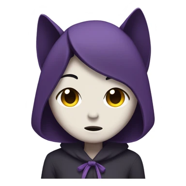 sad purple kuromi character sticker