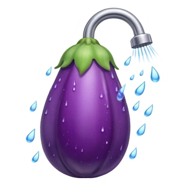 An eggplant inside the shower sticker