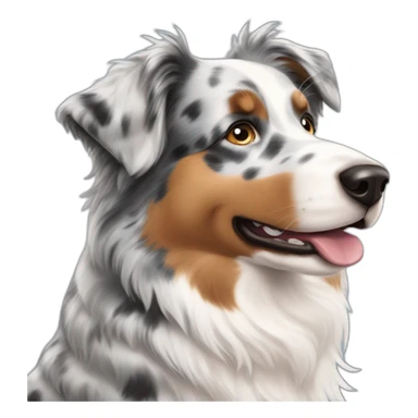 australian Shepherd Blue Merle Profile 4 Legged sticker