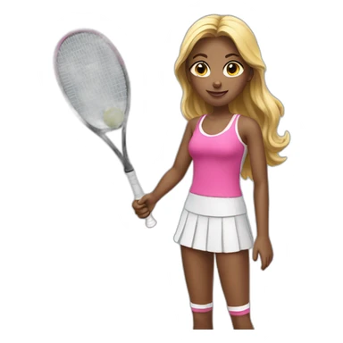 Tennis whight girl sticker