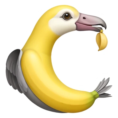 A banana in pigeon's beak sticker