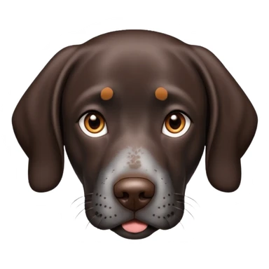 black German shorthair pointer dog face sticker