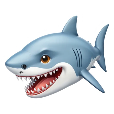 A dog with shark head sticker