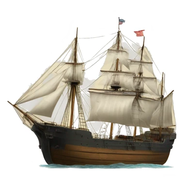 19th century cargo ship sticker