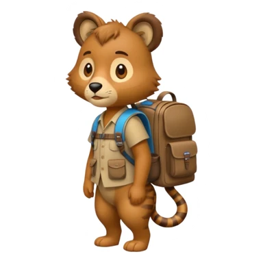  Safari Animal with Backpack  sticker