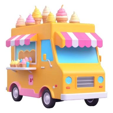 generate me a 3D icecream food truck sticker