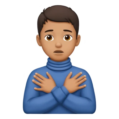 A person cris crossing hands on neck choking itself out mixed boy  sticker