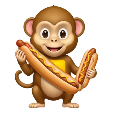 Monkey with a hot dog sticker