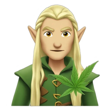 Legolas the elf smoking cannabis sticker