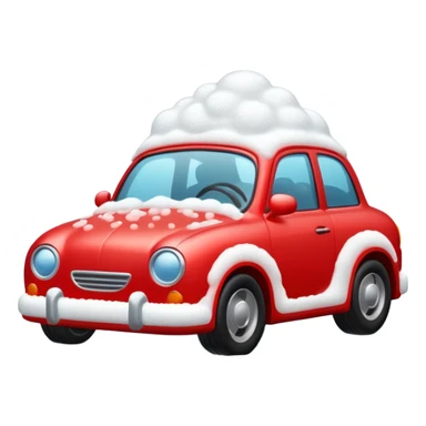 car wash with foam red car sticker