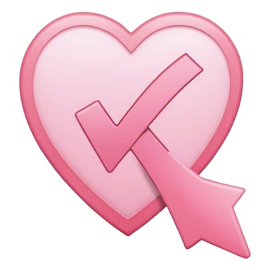 Sign to mark a task done in light pink  sticker