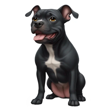 Black American Pocket Bully with floppy ears sticker