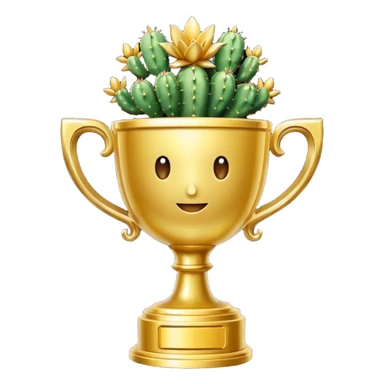 gold cactus cup trophy sticker