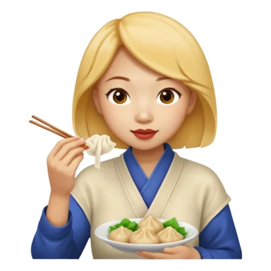 dumpling eat ginger woman sticker