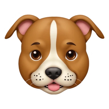 pitbull dog wearing a funny mustache sticker