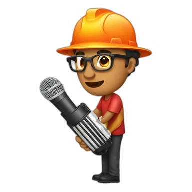 Fuego micrófono artista sticker