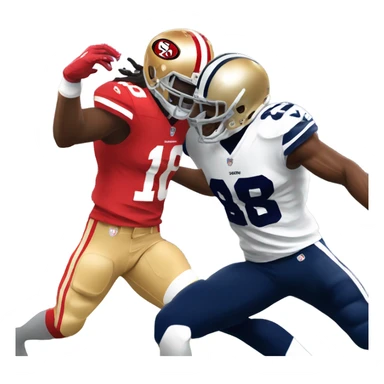 49ers player fighting cowboys player sticker