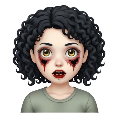 Eu quero fazer um memoji de zombie com cabelo cacheado feminino  sticker