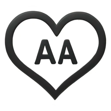 heart with a letter A in side  sticker
