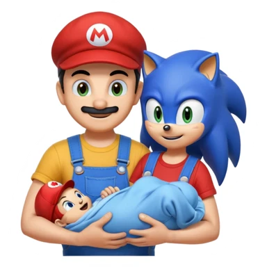 make sonic giving birth was mario watches happy sticker