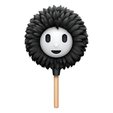 boom fluffy microphone with stick sticker