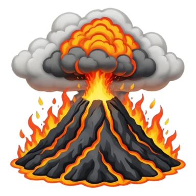 Volcanic eruption sticker