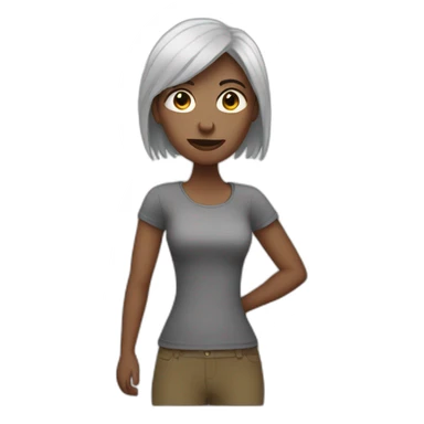 women which have hand behind like a zoombie sticker