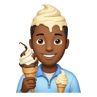 black guy with an ice cream cone sticker