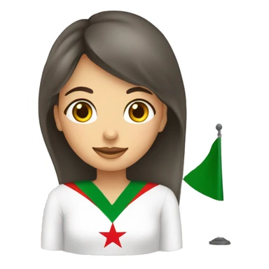 Une femme voilée tenant un drapeau d’Algérie sticker