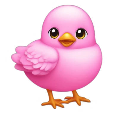 pink color baby chick sticker
