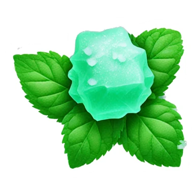frozen mint with ice and snow on mint leaves sticker