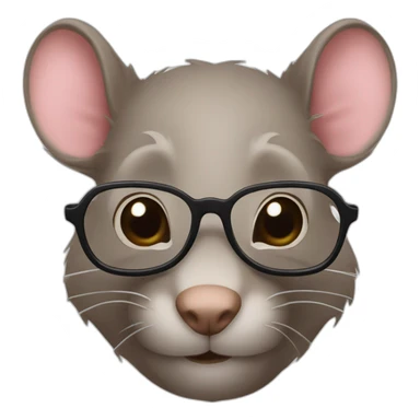 Un rat avec des lunettes et avec des cheveux bruns sticker