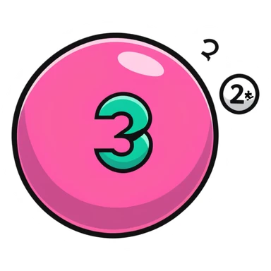 pink billiard ball with the number 23 sticker