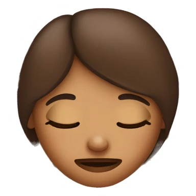 Girl sleep in bed with brown pillow sticker