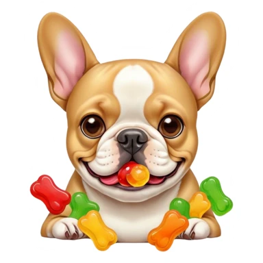 French bulldogs eating gummies and getting high sticker