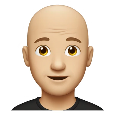 Cute bald man in black shirt sticker