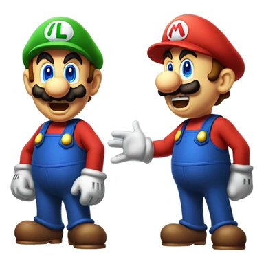 mario and luigi arguing  sticker