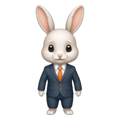 baby bunny in suit no carrot sticker