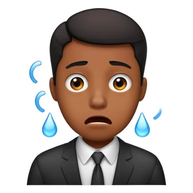 Black office employee panic sticker