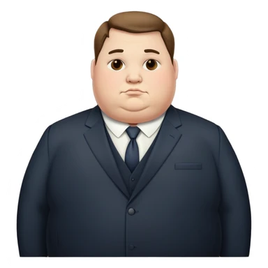 obese unattractive man in formal suit sticker