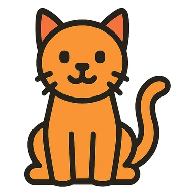 cat color outline icon style sticker