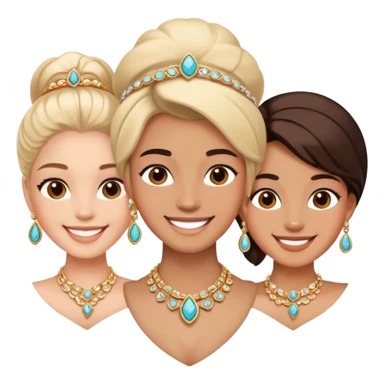 smiling duo with jewelry sticker