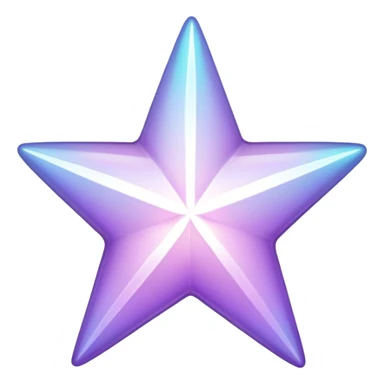 Shiny Iridescent White and pastel purple star sticker