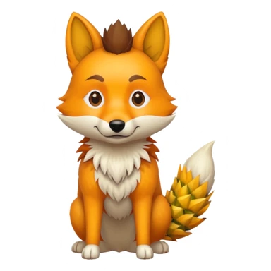 Pineapple-dog-wolf-Fox, full body sticker